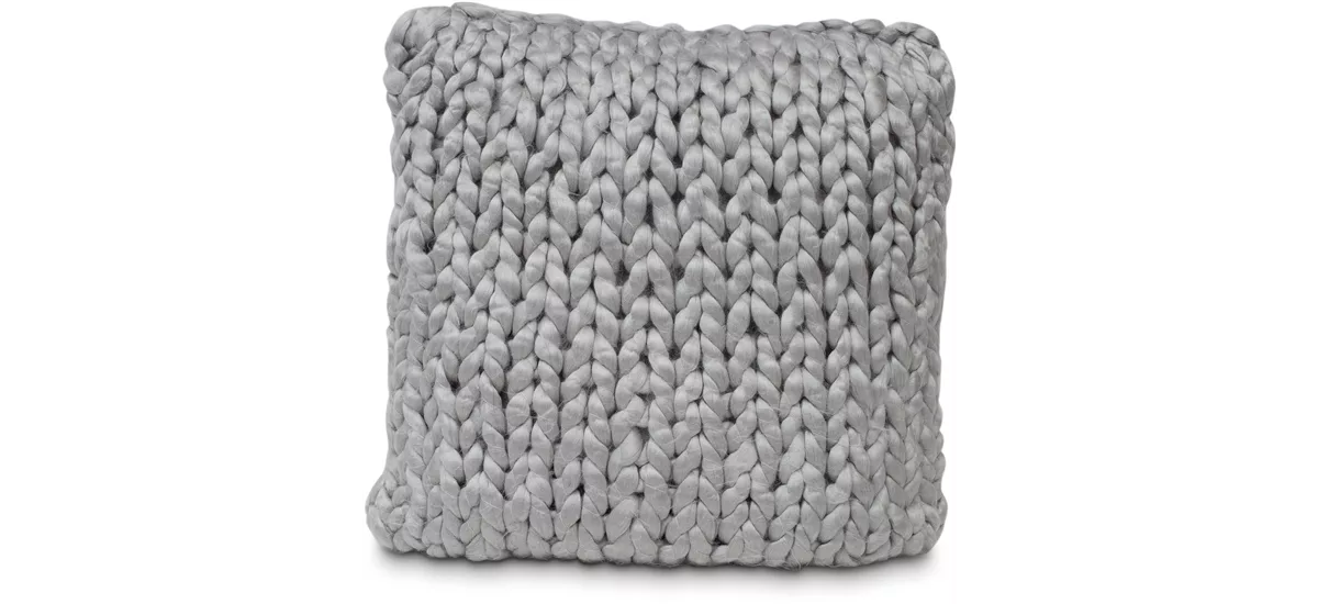 FINJA - Cotton Knitted Cushion (with filler) 45x45cm grau