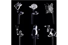 Orchideenstab Glasstab 6er Set Tiere Schmetterling, Elefant, Vogel, Frosch, Igel, Schnecke