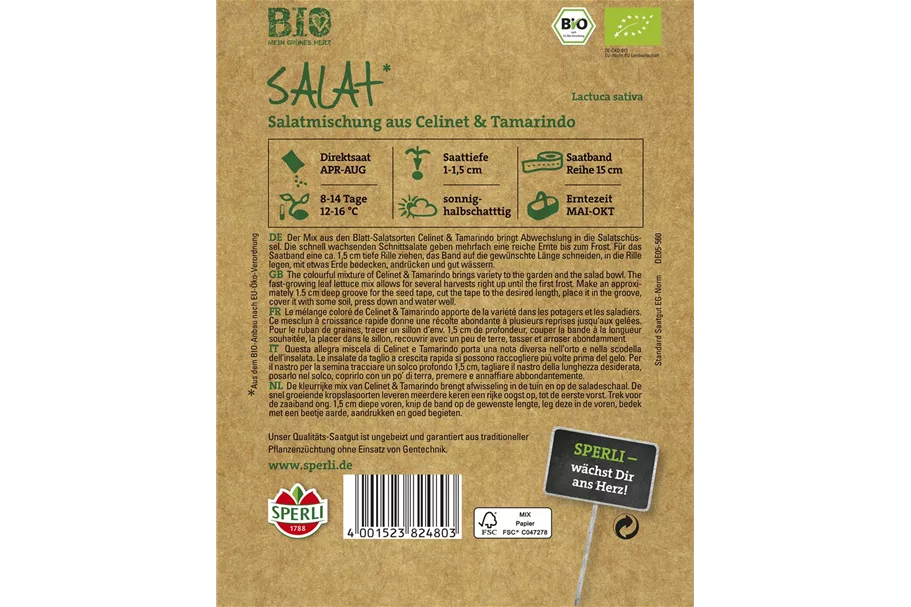Babyleaf-Salat Inhalt reicht für 3 lfd. Meter
