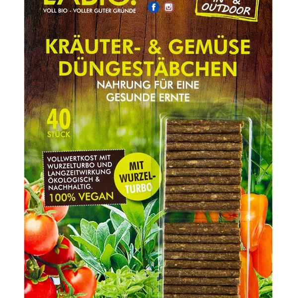 LÀBiO! Kräuter- & Gemüse-Düngestäbchen 40 Stck