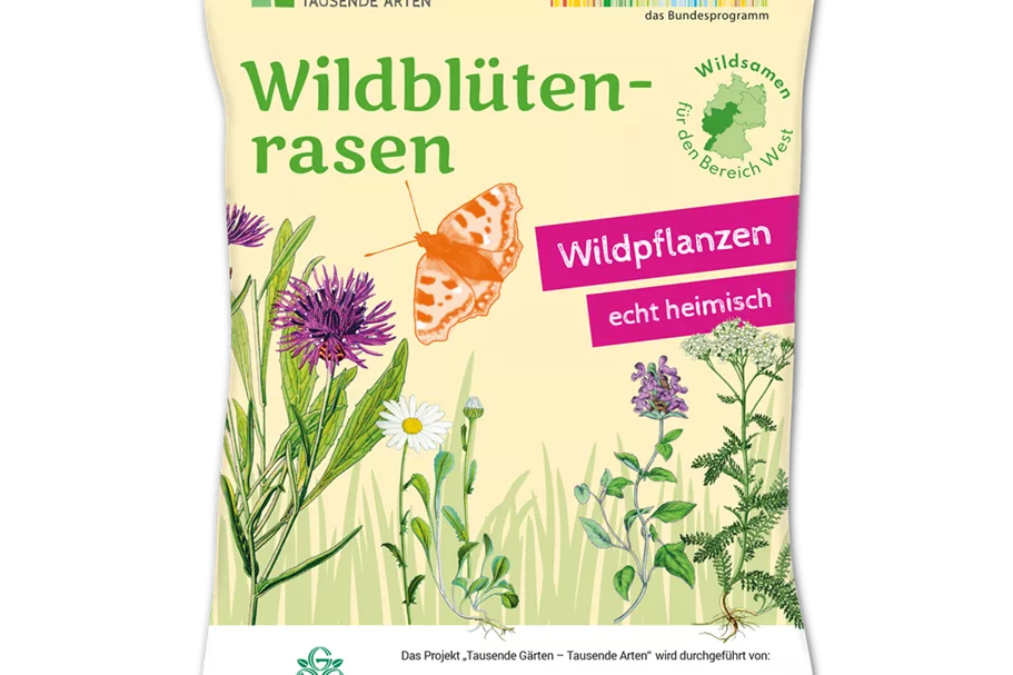 Wildblüten-Rasen - 10 m² WEST 30 g für 10 m² Region WEST