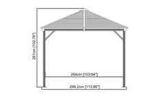 Pavillon Aluminium-Stahl Ventura 10.14 Basaltgrau