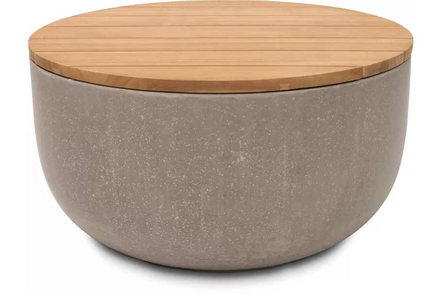 DIVISION Tisch,100/50 cm natur beton/ Teak natur