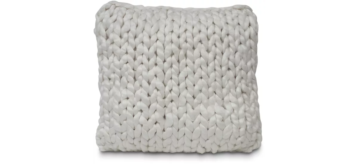 FINJA - Acrylic Knitted Cushion (with filler) 45x45cm weiss