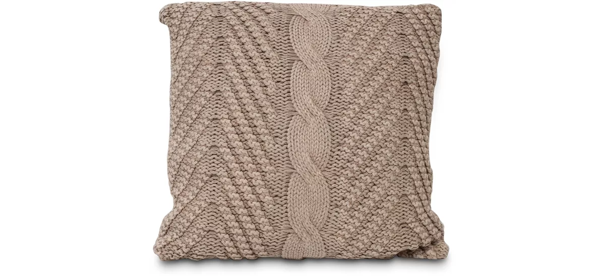 fleur ami FINJA - Cotton Knitted Cushion (with filler) 45x45cm light grey