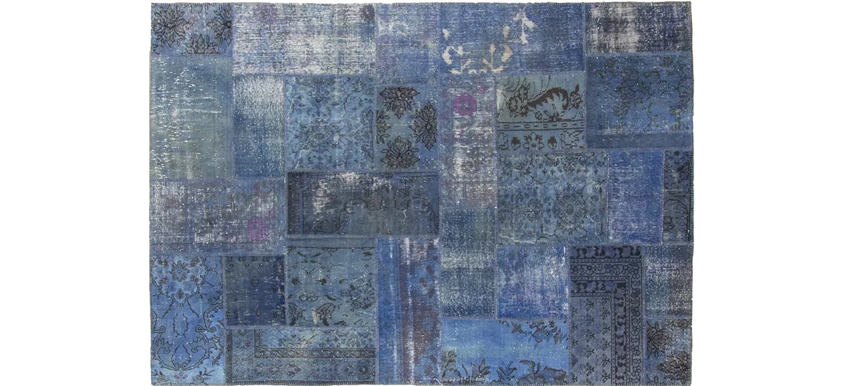 MEDLEY Teppich 300x205 cm, Patchwork blau/violett