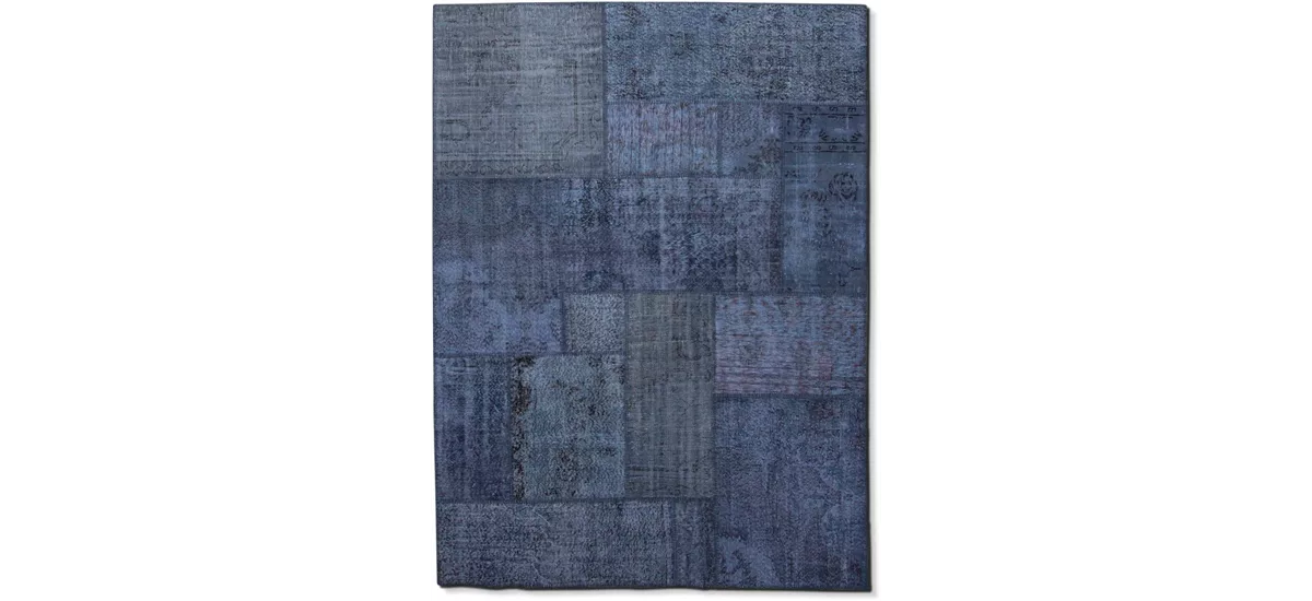 MEDLEY Teppich 300x200 cm, Patchwork blau