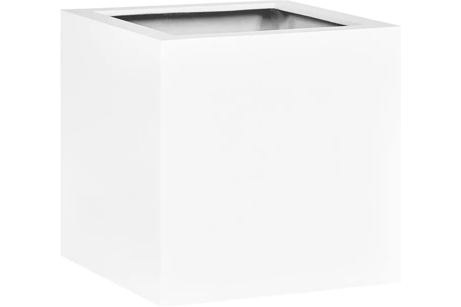 TRIBECA BLOCK Pflanzkübel quadratisch 40 x 40 cm, Höhe 40 cm, matt weiß