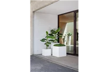 TRIBECA BLOCK Pflanzkübel quadratisch 40 x 40 cm, Höhe 40 cm, matt weiß