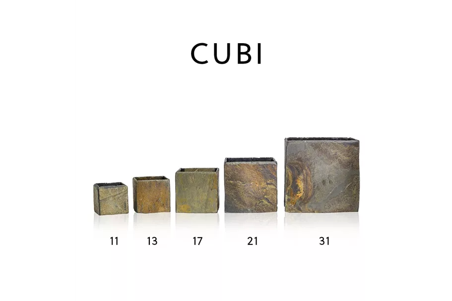 Topf CUBI - Naturschiefer rusty 11 cm