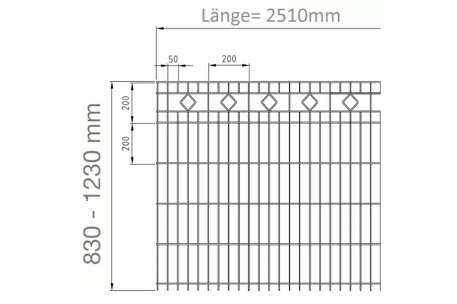 Schmuckzaun BARCELONA RAL7016 Anthrazit Zaunhöhe: 1030mm 10,00m