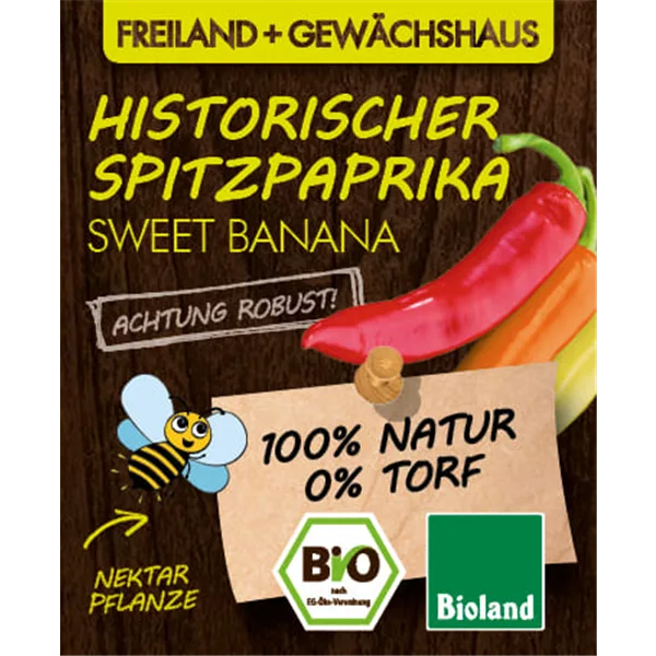 Bio Historischer Spitzpaprika 'Sweet Banana' 