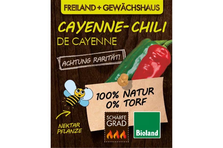 Bio Chili 'De Cayenne' 12 cm Topf