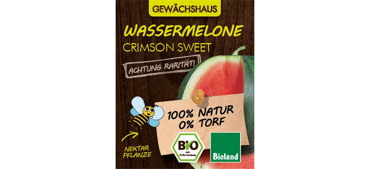 Bio Wassermelone 'Crimson Sweet' 12 cm Topf