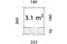 Spielhaus STINA - Türhöhe 131 cm Bausatz SAM unbehandelt