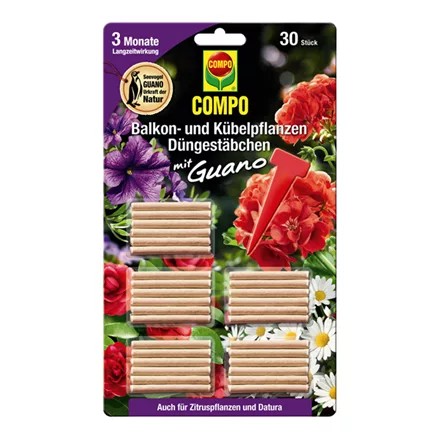 Compo Balkon- und Kübelpflanzen Düngestäbchen mit Guano 