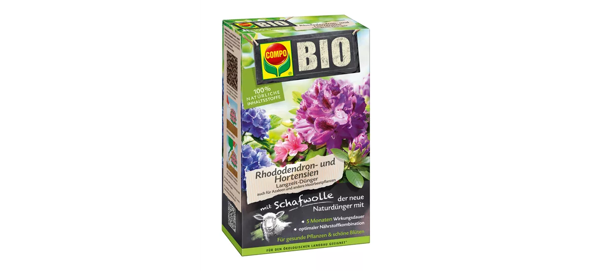Compo BIO Rhododendron&Hortensien LGZ-Dünger mit Schafwolle 2 kg