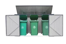Mülltonnenbox aus Stahl 3-er für 3 x 240 Liter Mülltonnen