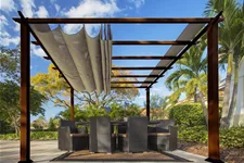 Pergola/ Pavillon Aluminium Florida 11.11-dunkelbraun Holzoptik dunkelbraun