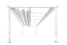Pergola/ Pavillon Aluminium Florenz 11.16-Holzoptik-weiß in edlem Weiß
