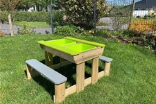 Garten Holz-Tisch für Kinder mit Bänken 1 Stück