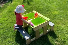 Garten Holz-Tisch für Kinder mit Bänken 1 Stück