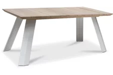 BALI Gartentisch 180x90/76 cm, Teak vintage-grau/matt-weiß