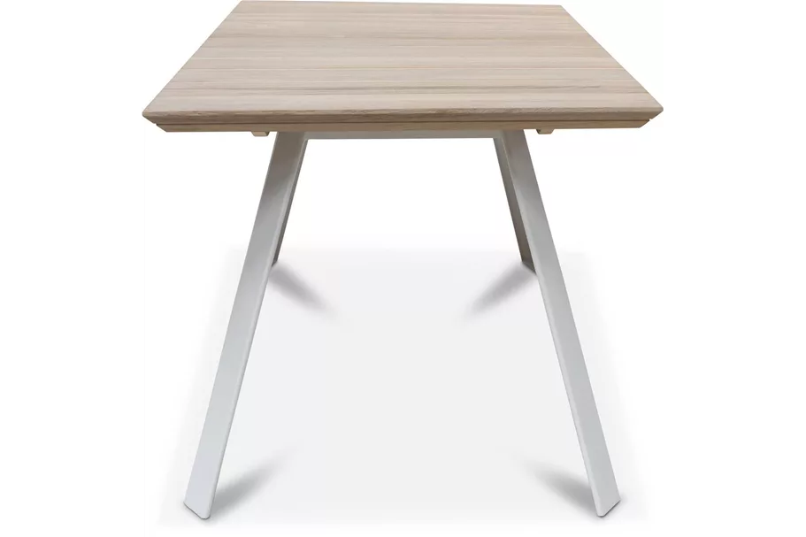 BALI Gartentisch 180x90/76 cm, Teak vintage-grau/matt-weiß