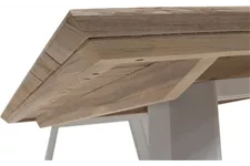 BALI Gartentisch 180x90/76 cm, Teak vintage-grau/matt-weiß