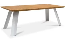 BALI Gartentisch 210x100/76 cm, Teak natur/matt-weiß