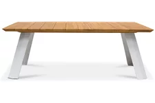 BALI Gartentisch 210x100/76 cm, Teak natur/matt-weiß