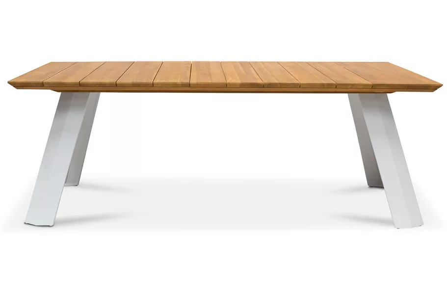 BALI Gartentisch 210x100/76 cm, Teak natur/matt-weiß