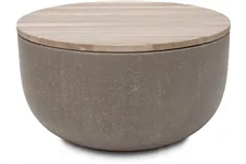 fleur ami DIVISION Tisch,100/50 cm anthrazit/ Teak vintage-grau