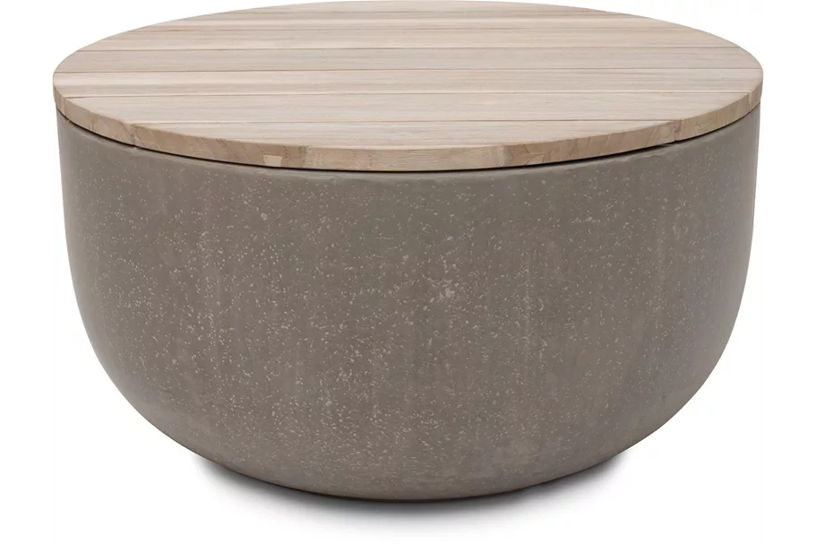 fleur ami DIVISION Tisch,100/50 cm anthrazit/ Teak vintage-grau