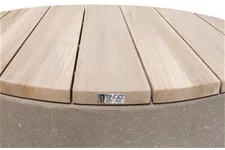 fleur ami DIVISION Tisch,100/50 cm anthrazit/ Teak vintage-grau
