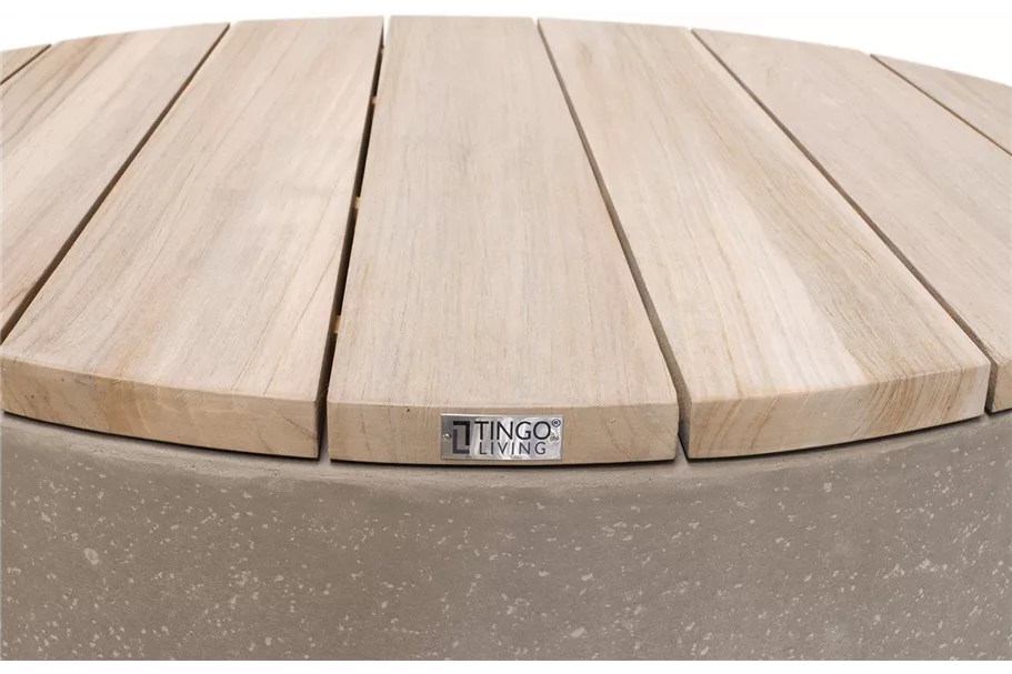 fleur ami DIVISION Tisch,100/50 cm anthrazit/ Teak vintage-grau