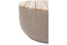 fleur ami DIVISION Tisch,100/50 cm anthrazit/ Teak vintage-grau