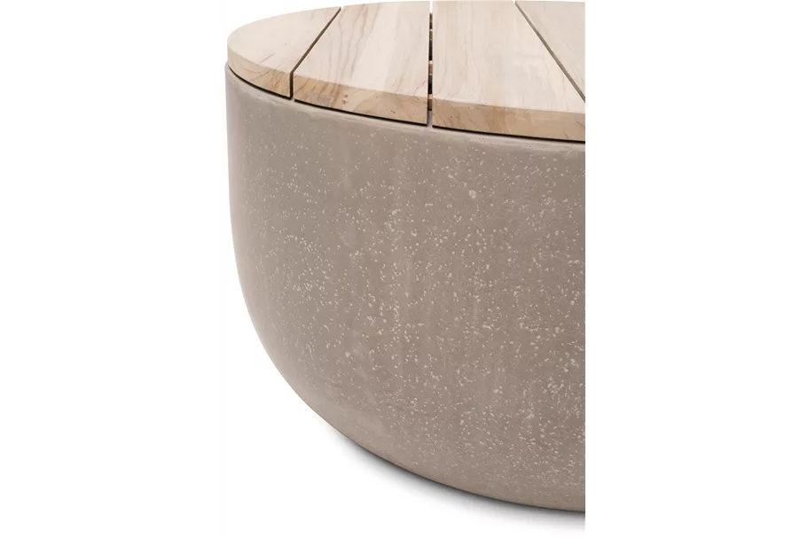 fleur ami DIVISION Tisch,100/50 cm anthrazit/ Teak vintage-grau
