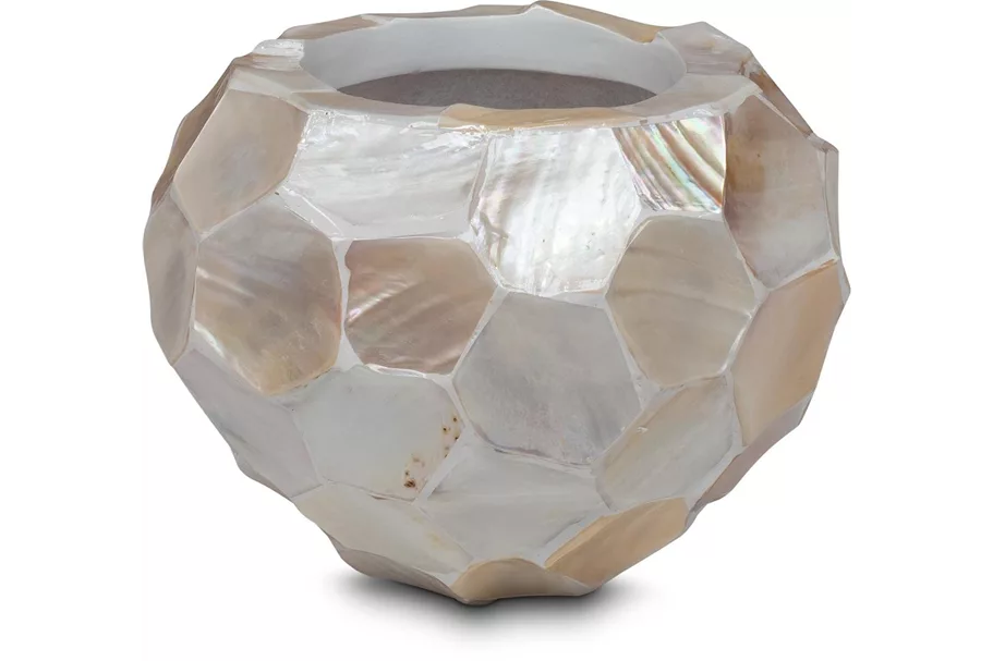 MUSCHEL Pflanzgefäß Ø 20,8/16 cm, Perlmutt weiß