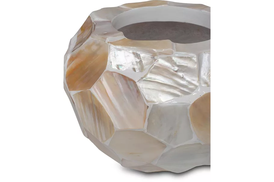 MUSCHEL Pflanzgefäß Ø 20,8/16 cm, Perlmutt weiß