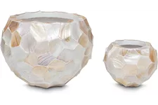 MUSCHEL Pflanzgefäß Ø 20,8/16 cm, Perlmutt weiß