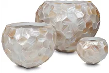 MUSCHEL Pflanzgefäß Ø 20,8/16 cm, Perlmutt weiß