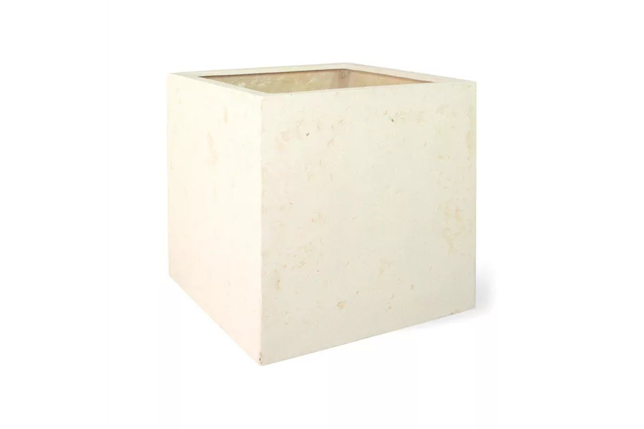 POLYSTONE SQUARE Pflanzgefäß 50x50/50 cm, crème