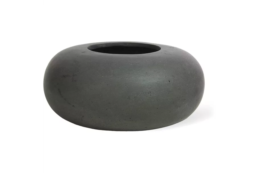 POLYSTONE DONUT Pflanzgefäß 40/17 cm, anthrazit