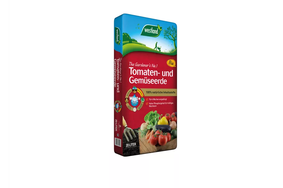 Westland Tomaten- und Gemüseerde 20 l torfreduzierte Bio-Erde für alle Wachstumsphasen