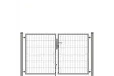 Drehflügeltor SOLID Versa 2 flg. Zink Silbergrau Torbreite 2,00m Symmetrisch (verschiedene Höhen) 0,83m