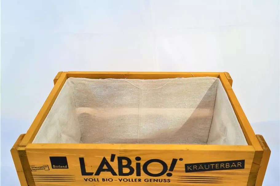 Geschenkset Holzkiste und 15 Liter Erde