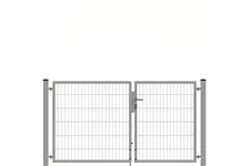 Drehflügeltor SOLID Versa 2 flg. Zink Silbergrau Torbreite 2,25m Asymmetrisch (verschiedene Höhen) 0,83m