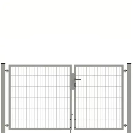 Drehflügeltor SOLID Versa 2 flg. Zink Silbergrau Torbreite 2,25m Asymmetrisch (verschiedene Höhen)