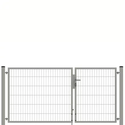Drehflügeltor SOLID Versa 2 flg. Zink Silbergrau Torbreite 2,50m Asymmetrisch (verschiedene Höhen)